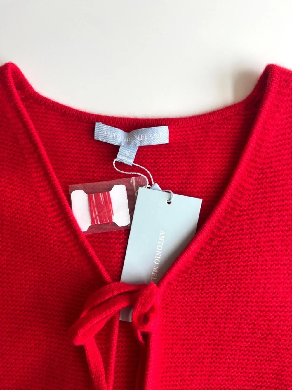 NWT Antonio Melani $199 Cardigan Sweater Red 100% Cashmere Women's M